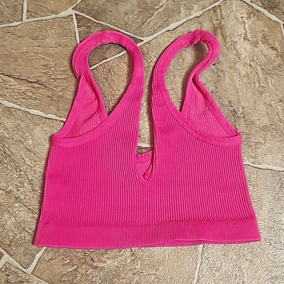 NWOT Free People Movement x The Class Crop Tank Hot Pink Sz XS/S - Picture 7 of 7